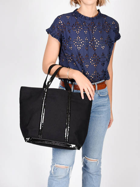 Le Cabas Moyen Paillettes Vanessa bruno Noir cabas 1V40413 vue secondaire 1