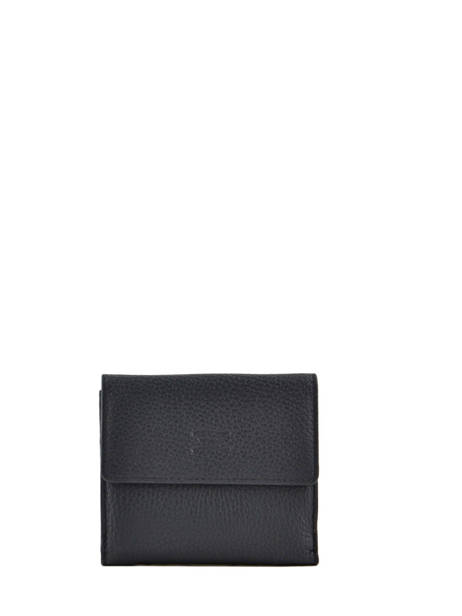 Leather Caviar Compact Wallet Crinkles Gray caviar 14068