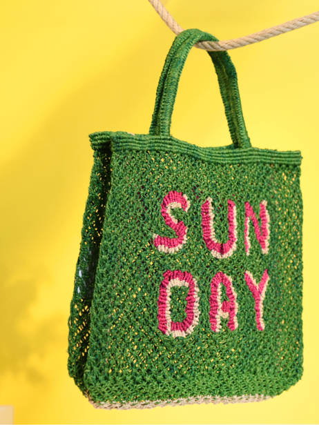 Sunday Jute Tote Bag The jacksons Green word bag SUNDAY