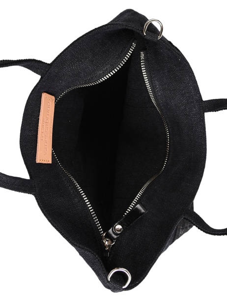 Petit Cabas Zippé Lin Et Paillettes Vanessa bruno Noir cabas lin 31V40435 vue secondaire 3