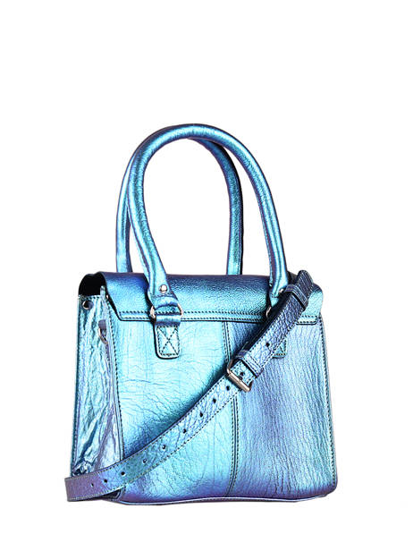 Small Leather Rive Gauche Scarabee Satchel Paul marius Blue scarabee RIVGSSCA other view 4