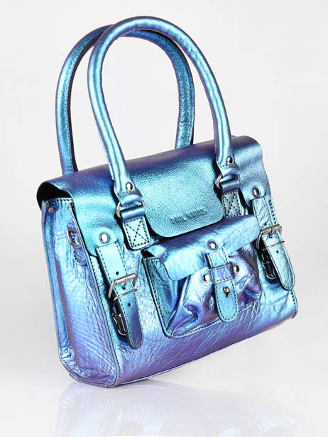 Small Leather Rive Gauche Scarabee Satchel Paul marius Blue scarabee RIVGSSCA other view 2