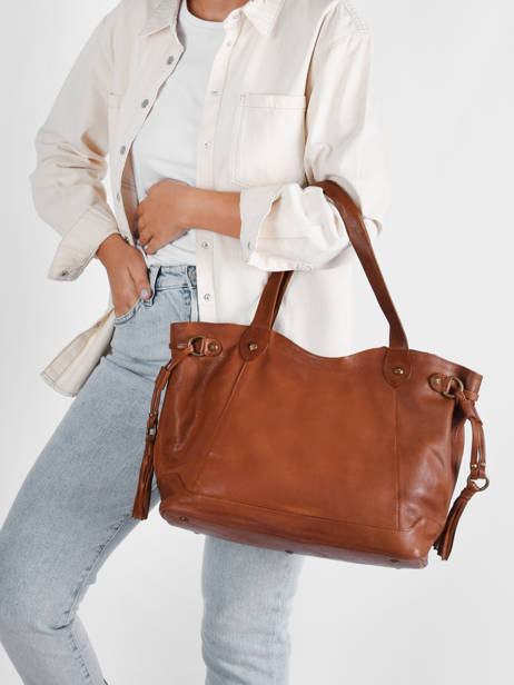 Sac Porté épaule A4 Cow Cuir Basilic pepper Marron cow 155N vue secondaire 1