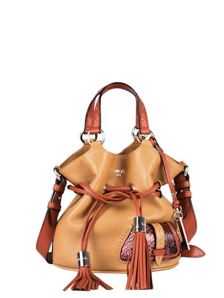 Small Leather Premier Flirt Python Bucket Bag Lancel premier flirt A11752