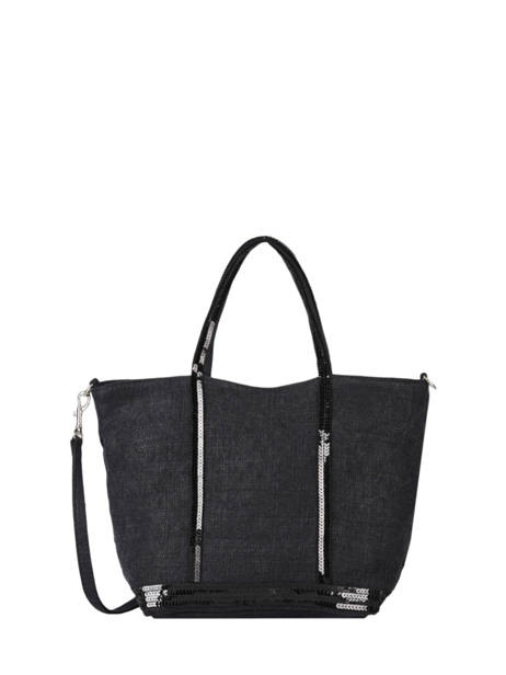 Petit Cabas Zippé Lin Et Paillettes Vanessa bruno Noir cabas lin 31V40435