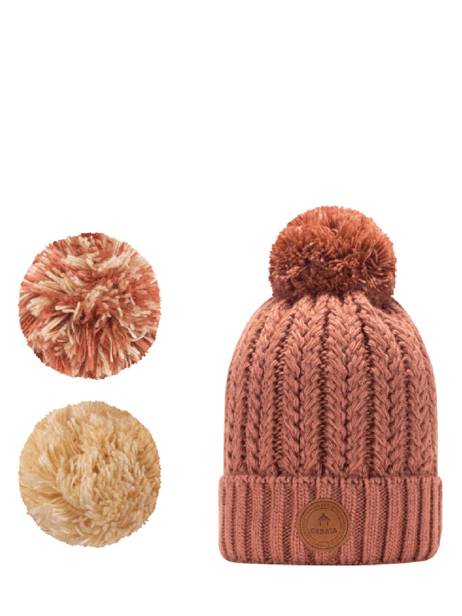 Hat With Removable Pompom Cabaia Pink hats MOSCOWMU