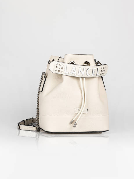 Removable Leather Top Handle Ninon Studs Lancel White ninon A09722 other view 1