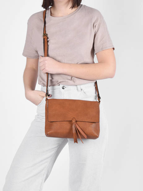 Vintage Crossbody Bag Flora & co Brown grained F8044 other view 1