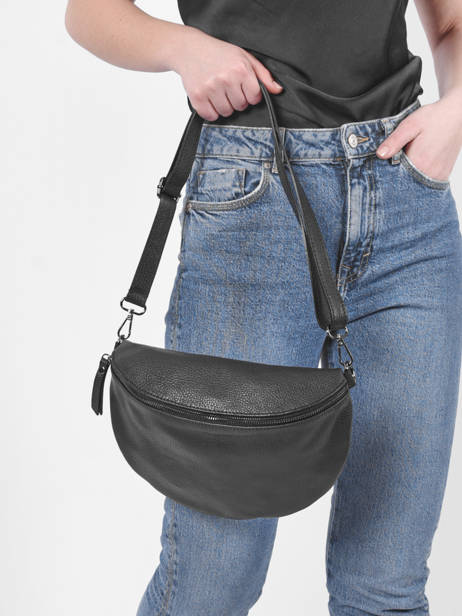 Sac Banane Caviar Cuir Milano Noir caviar CA21123 vue secondaire 1