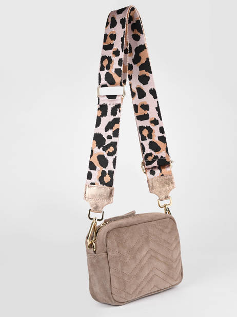 Leather Shoulder Strap With Animal Print Milano Pink nine NI2112AN other view 1