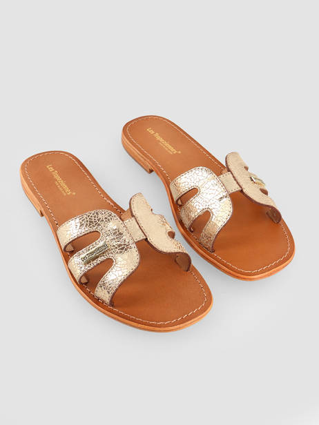 Leather Hadamia Slide Sandals Les tropeziennes Gold women HADAMIA other view 3