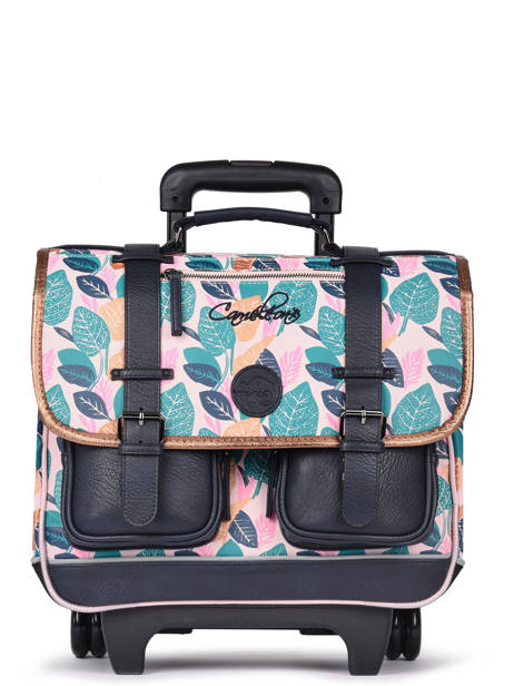 Wheeled Schoolbag For Girls 2 Compartments Cameleon Pink vintage fantasy CR38