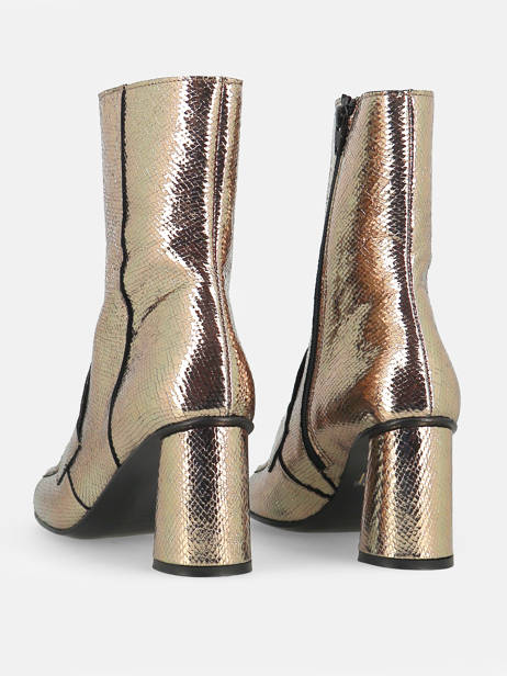 Heeled  Boots In Leather Semerdjian Gold women F808K4 other view 4