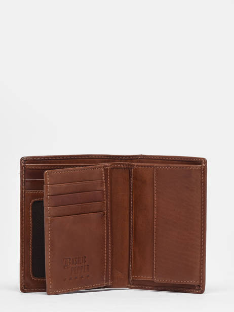 Portefeuille Porte Monnaie Leather Basilic pepper Brown traveler BTRA91 other view 2