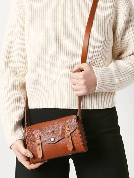 Sac Lemini Indispensable Cuir Paul marius Marron vintage MINI vue secondaire 1