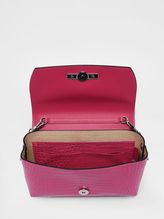 Longchamp Roseau Croco Messenger bag Pink