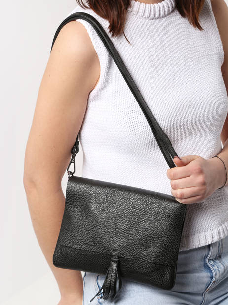 Sac Bandoulière Caviar Cuir Milano Noir caviar CA22112 vue secondaire 1