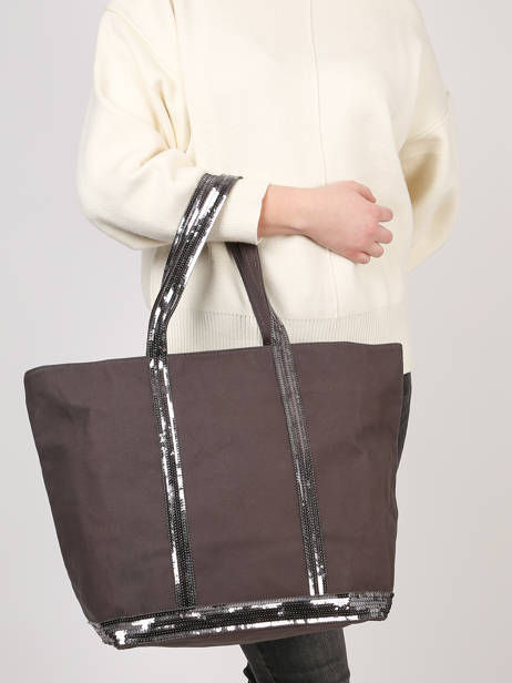 Large Zipped Shoulder Bag Le Cabas Sequins Vanessa bruno Gray cabas 1V40409 other view 2