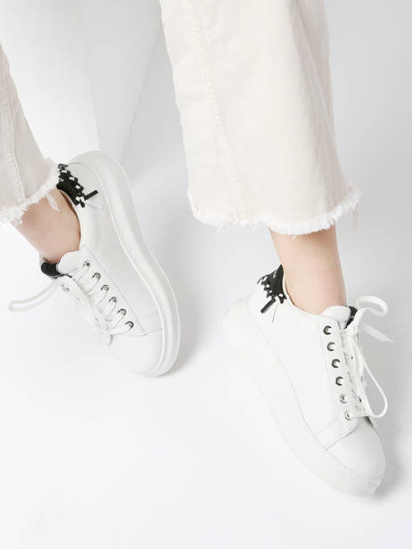 Sneakers Kapri Whipstitch In Leather Karl lagerfeld White women KL62572 other view 3