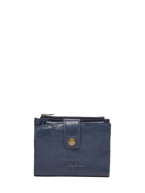 Porte-monnaie Porte-cartes Cuir Basilic pepper Bleu cow BCOW94