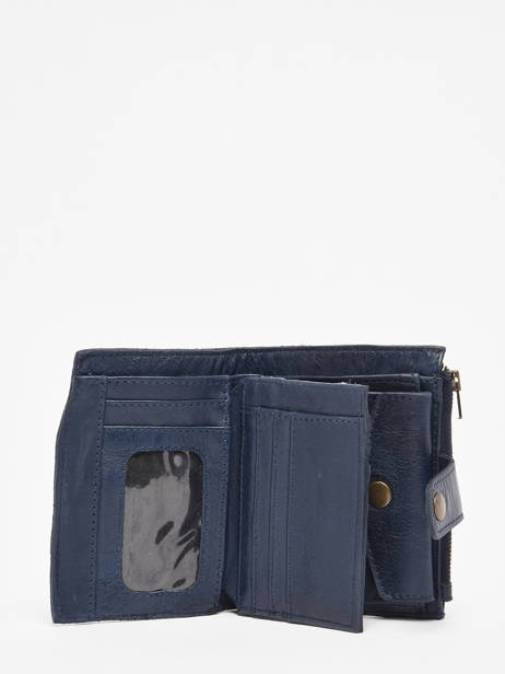 Porte-monnaie Porte-cartes Cuir Basilic pepper Bleu cow BCOW94 vue secondaire 1