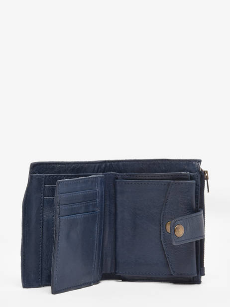 Porte-monnaie Porte-cartes Cuir Basilic pepper Bleu cow BCOW94 vue secondaire 2