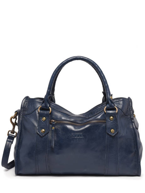 Sac Porté Main Cow Cuir Basilic pepper Bleu cow BCOW22