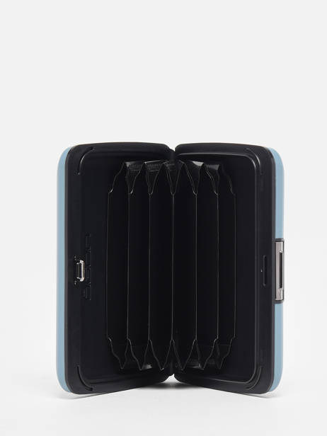 Card Holder Leather Ogon Blue matte MAT other view 1