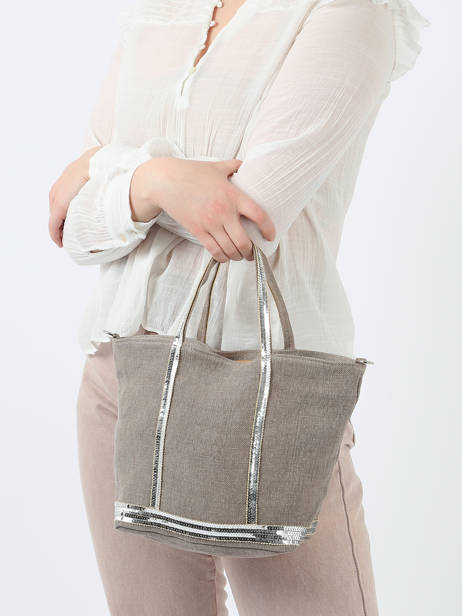 Small Cabas Linnen And Sequins Vanessa bruno Beige cabas lin 31V40435 other view 1
