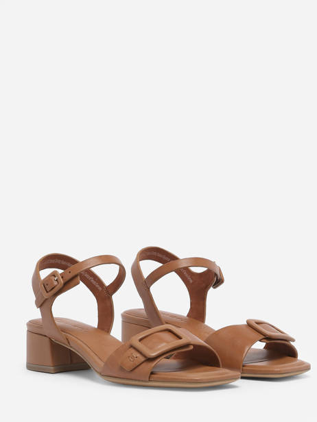 Heeled  Sandals In Leather Tamaris Brown women 20 other view 3