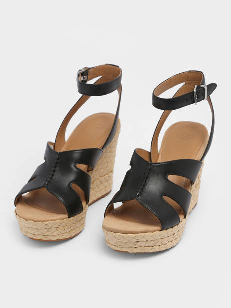 Platform Sandals Careena In Leather Ugg Black women 1128251 other view 3