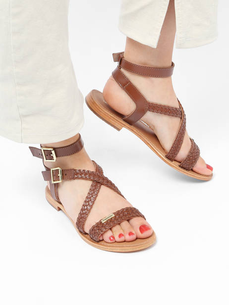 Sandals Hipsy In Leather Les tropeziennes Brown women HIPSY other view 3