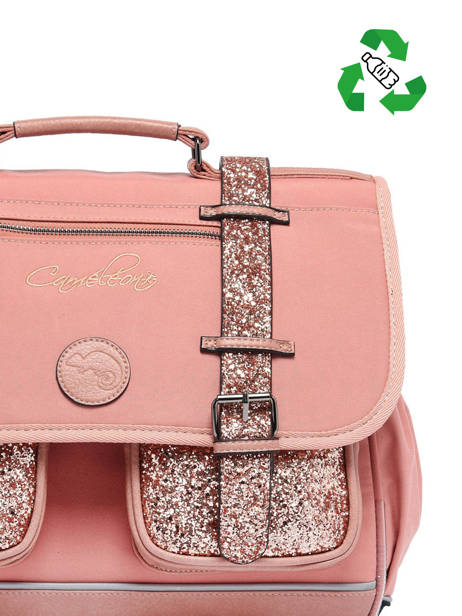 Satchel For Kids 3 Compartments Cameleon Pink vintage fantasy CA41 other view 3