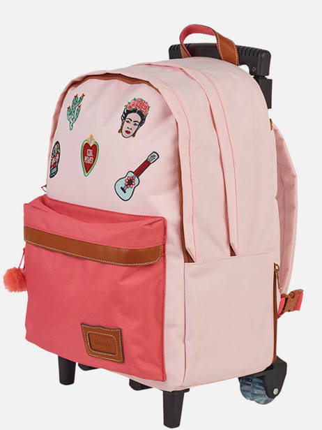 2-compartment  Wheeled Schoolbag Tann's Pink les fantaisies f 73141 other view 2