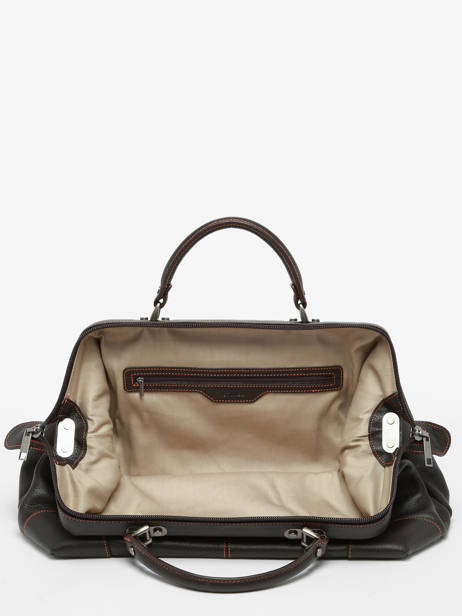 Leather Foulonné Doctor Bag Etrier Brown foulonne EFOU816M other view 3